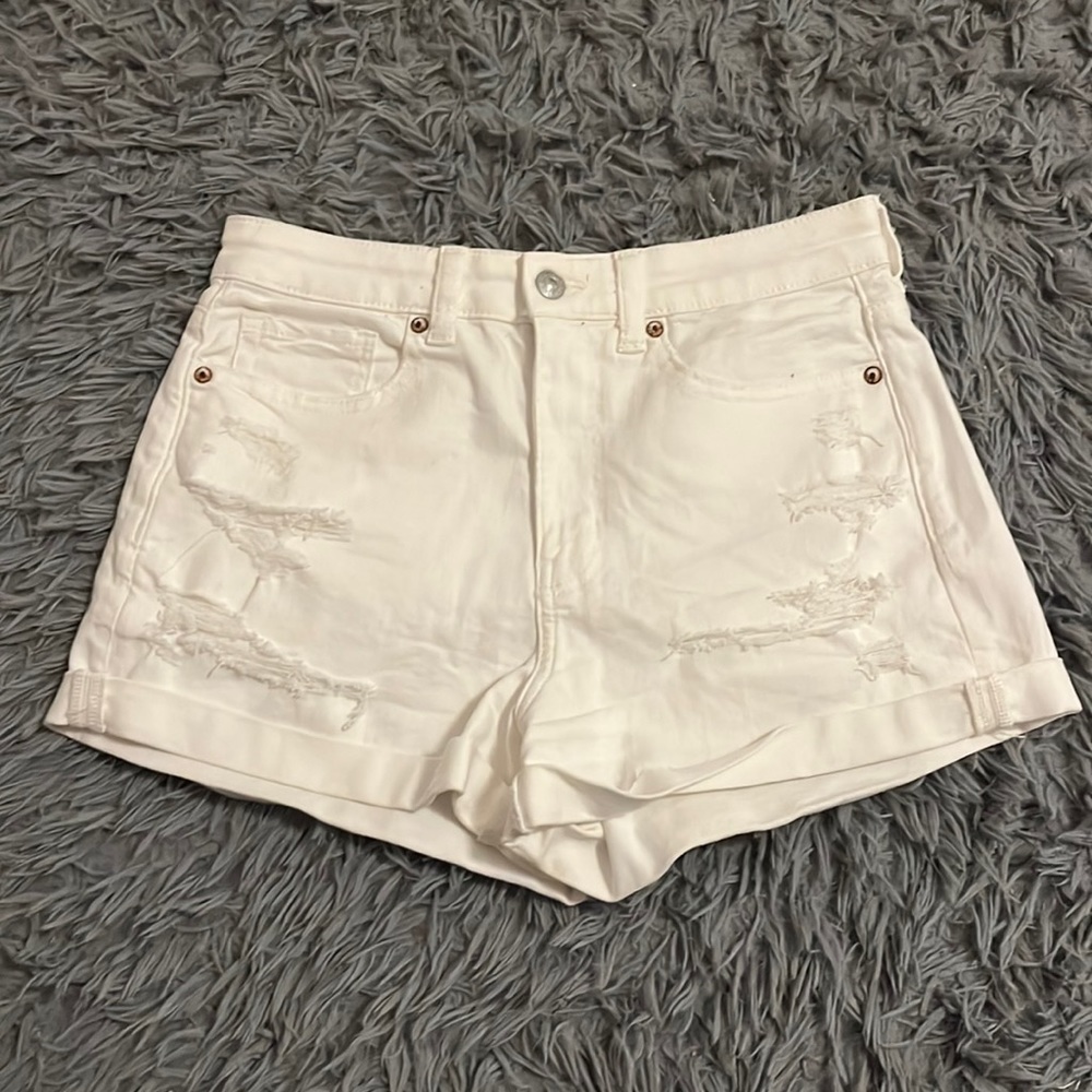 White riled American eagle stretch Jean shorts